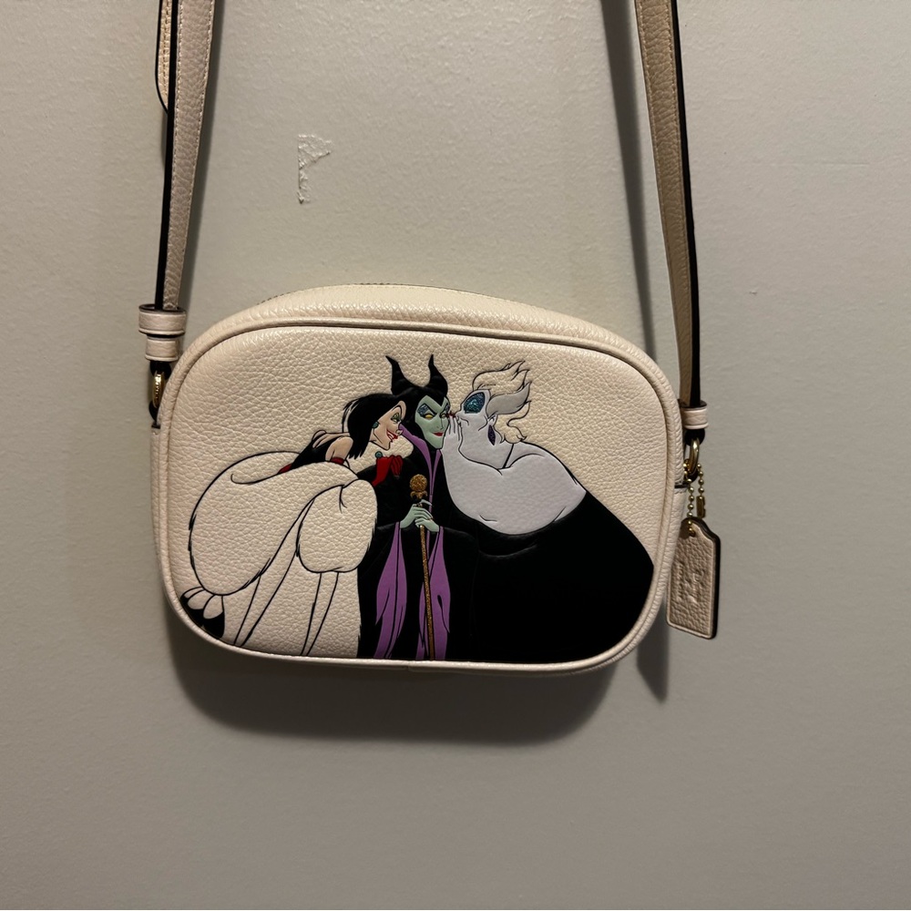 Coach Cream and Black Crossbody Bag with Graphic Design